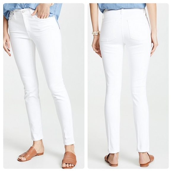 madewell 9 high rise skinny white